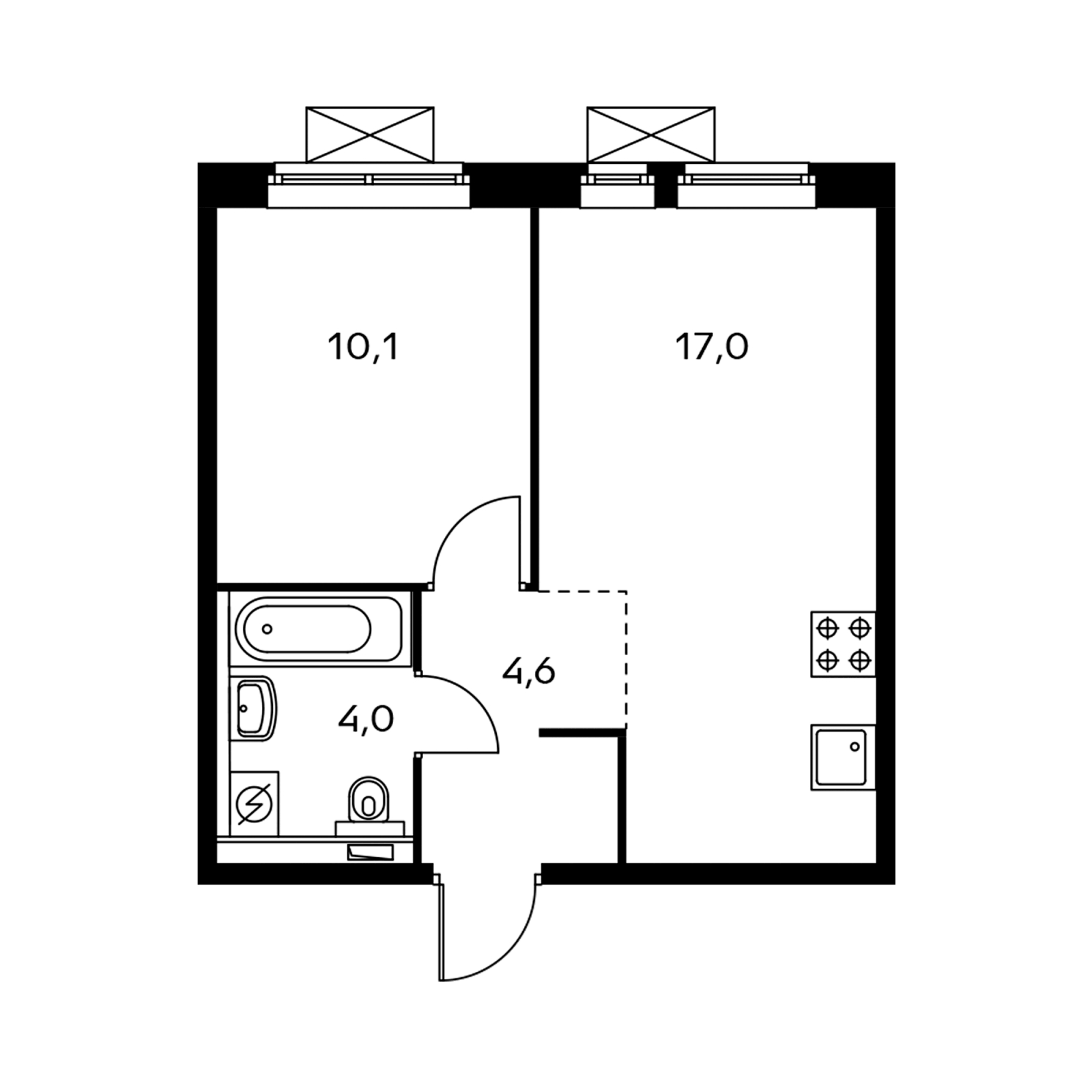 2-комнатная квартира с отделкой в ЖК Карамельный на 19 этаже в 3 секции. Сдача в 4 кв. 2020 г.