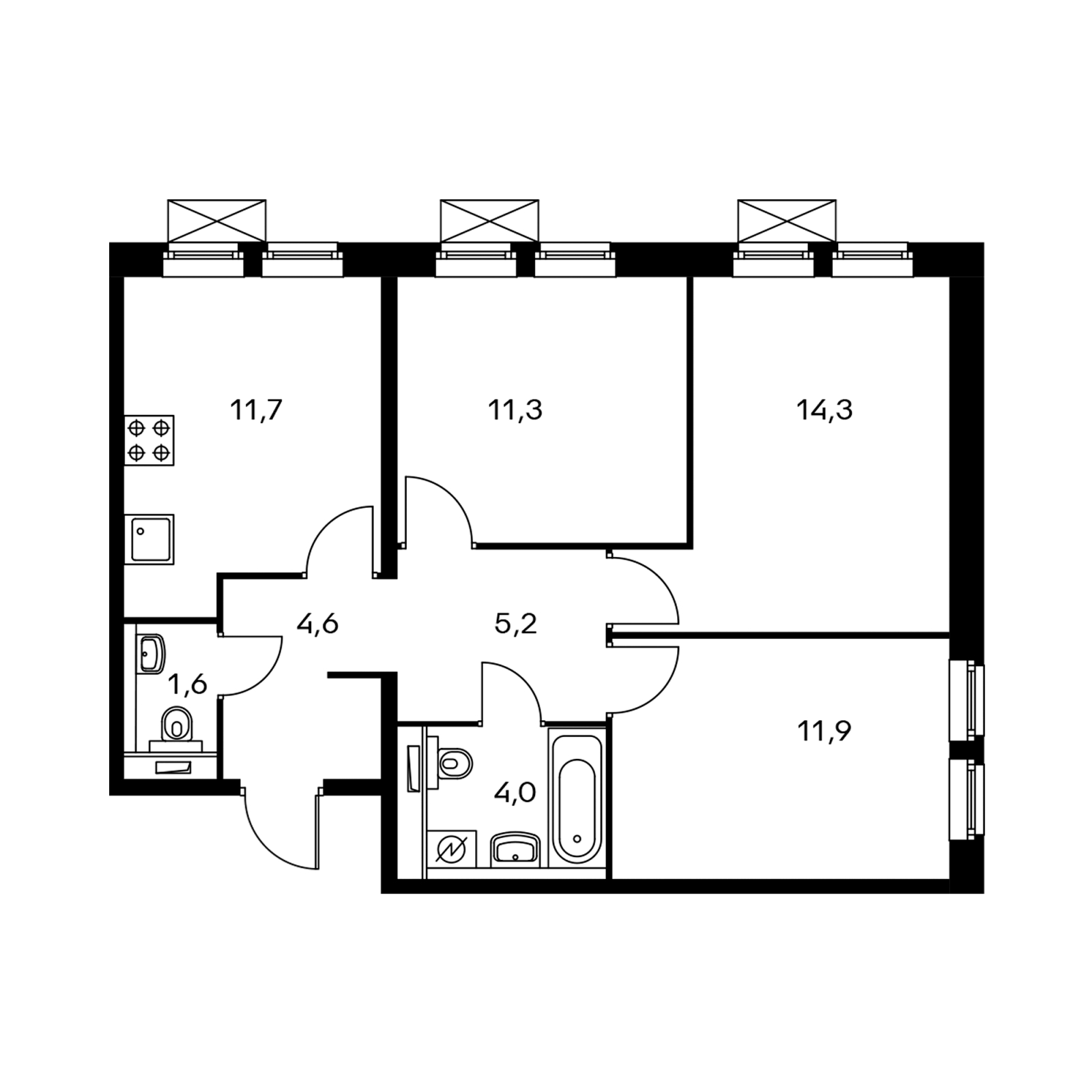 2-комнатная квартира с отделкой в ЖК Карамельный на 12 этаже в 3 секции. Сдача в 4 кв. 2020 г.