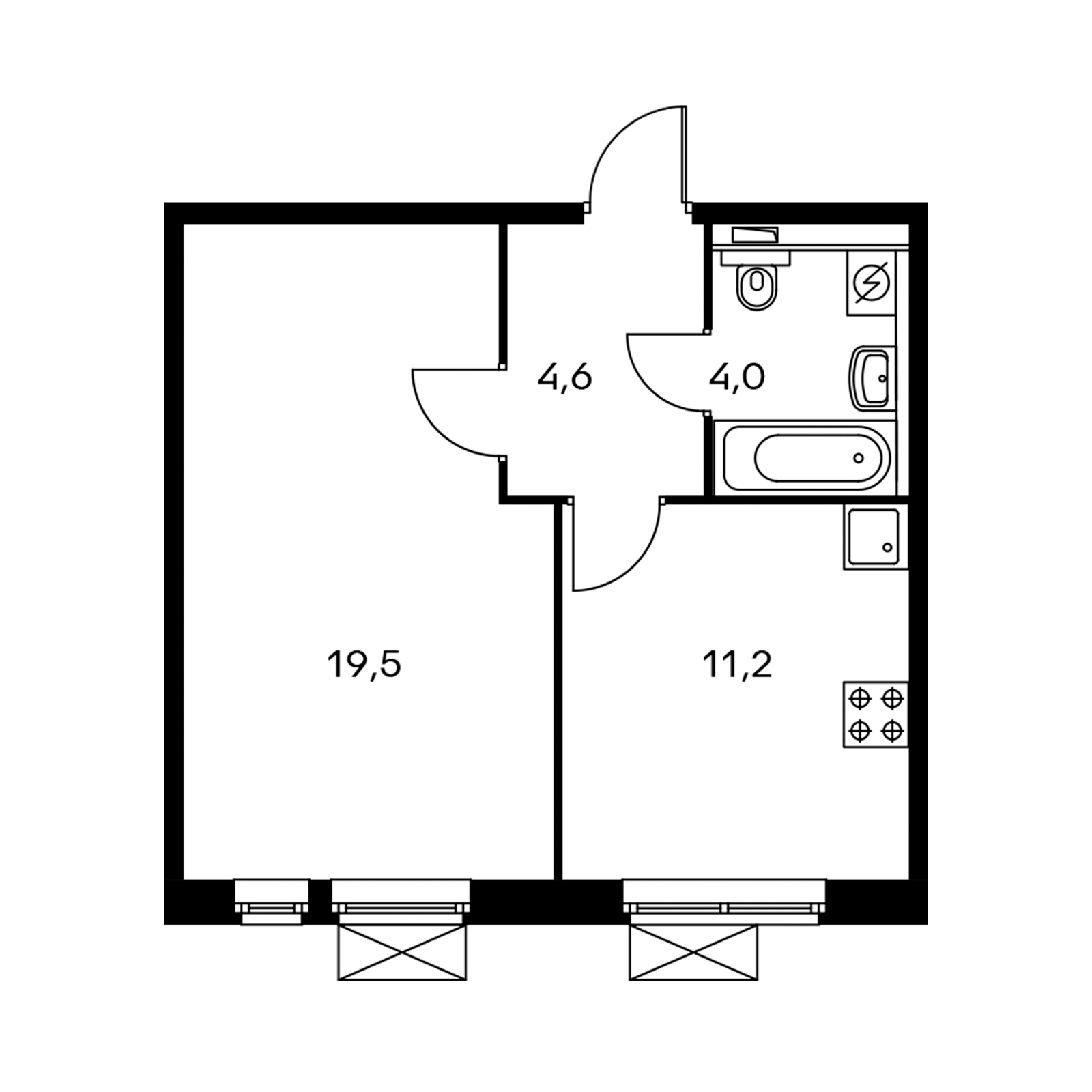 1-комнатная квартира с отделкой в ЖК Мякинино парк на 13 этаже в 2 секции. Сдача в 4 кв. 2021 г.