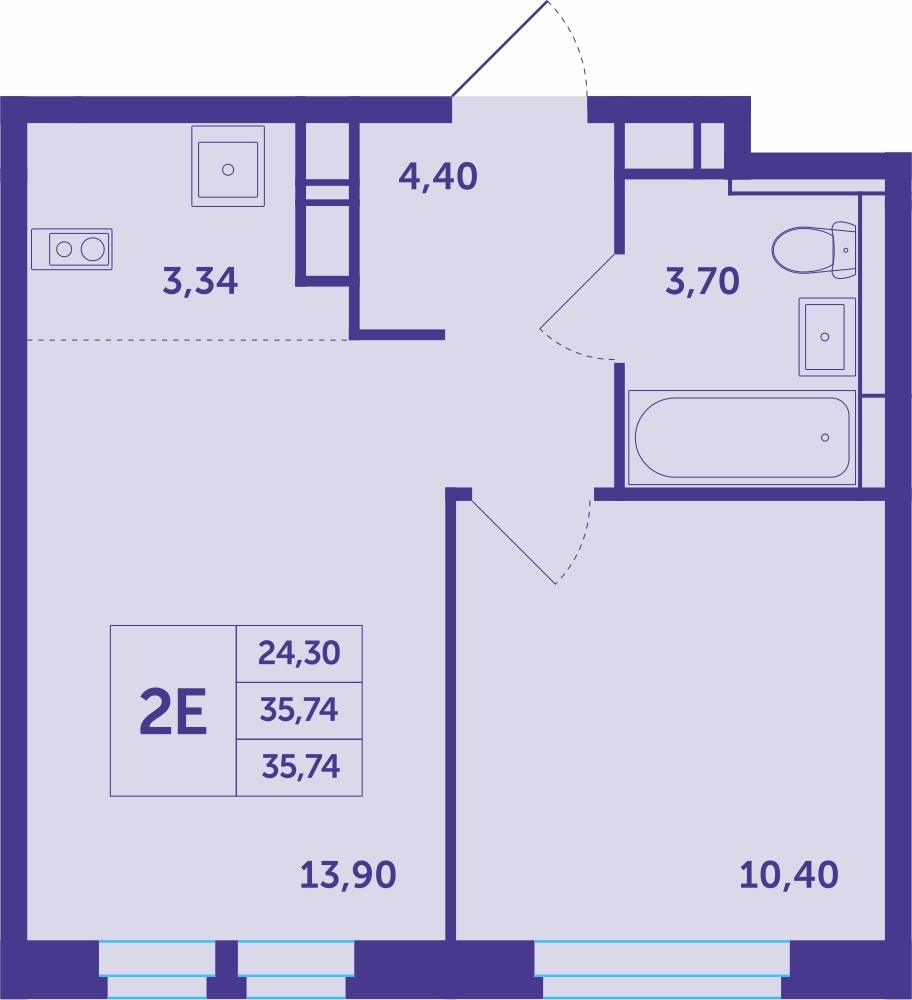2-комнатная квартира с отделкой в ЖК Большое Путилково на 10 этаже в 2 секции. Сдача в 1 кв. 2024 г.