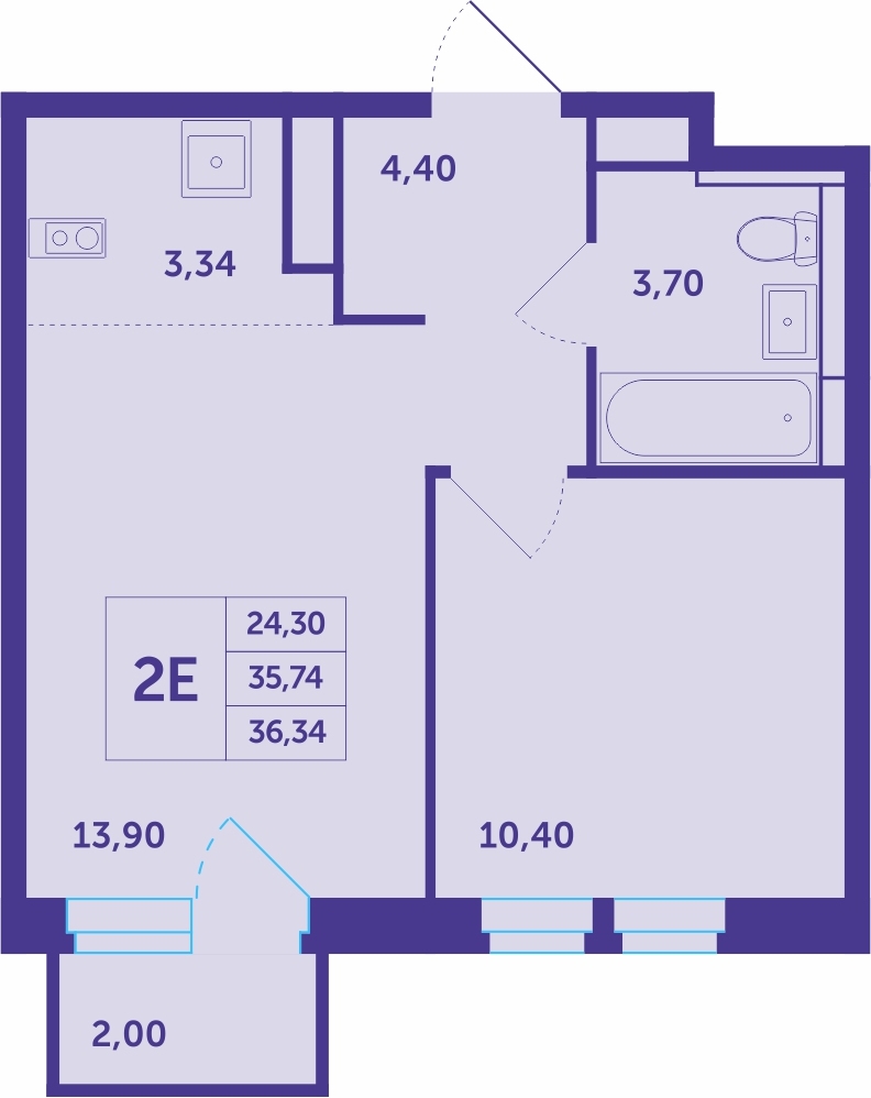 2-комнатная квартира в ЖК Большое Путилково на 9 этаже в 1 секции. Сдача в 3 кв. 2026 г.