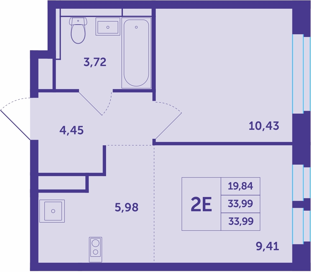 2-комнатная квартира в ЖК Большое Путилково на 13 этаже в 1 секции. Сдача в 3 кв. 2026 г.