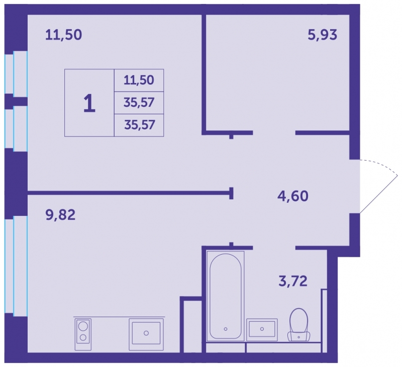 2-комнатная квартира с отделкой в ЖК Мякинино парк на 6 этаже в 1 секции. Сдача в 3 кв. 2021 г.