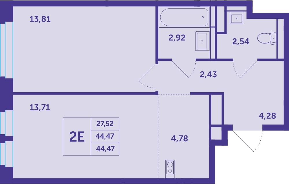 2-комнатная квартира с отделкой в ЖК Михайловский парк на 24 этаже в 2 секции. Сдача в 2 кв. 2024 г.