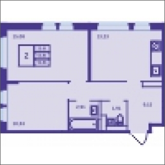 2-комнатная квартира в ЖК Датский квартал на 17 этаже в 2 секции. Сдача в 4 кв. 2023 г.