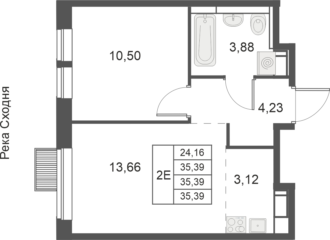 1-комнатная квартира в ЖК Большое Путилково на 25 этаже в 2 секции. Сдача в 4 кв. 2021 г.