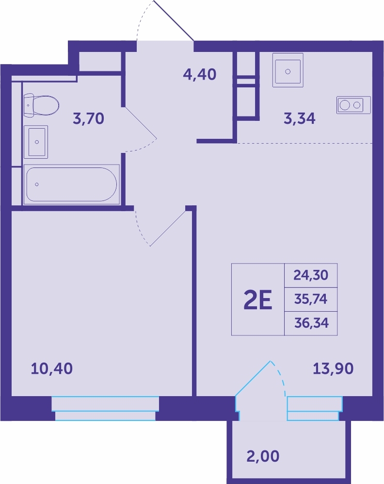 2-комнатная квартира с отделкой в ЖК Люблинский парк на 25 этаже в 1 секции. Сдача в 3 кв. 2024 г.