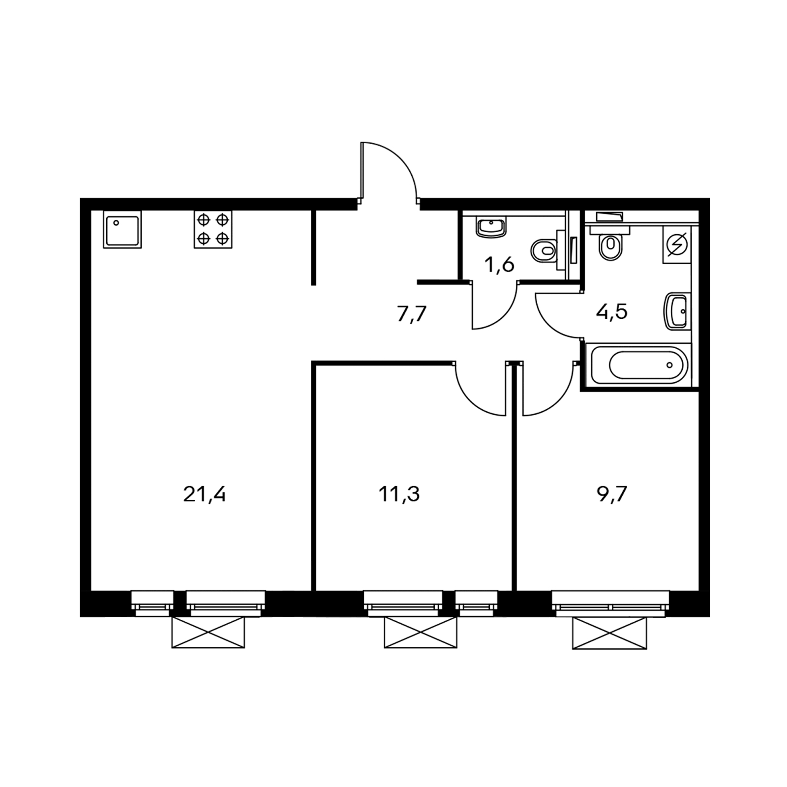 1-комнатная квартира с отделкой в ЖК Белая Дача парк на 10 этаже в 4 секции. Сдача в 1 кв. 2023 г.