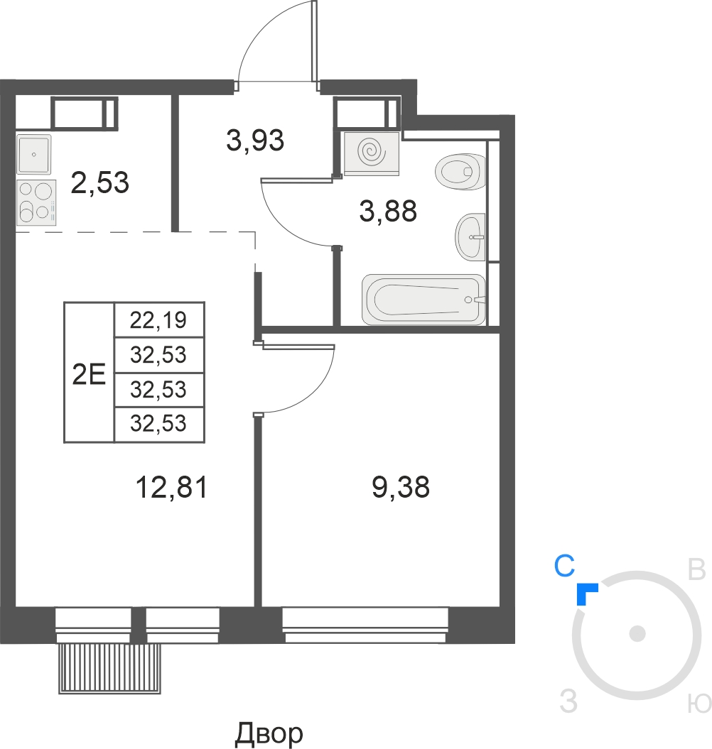 1-комнатная квартира (Студия) с отделкой в ЖК Датский квартал на 15 этаже в 3 секции. Сдача в 4 кв. 2023 г.