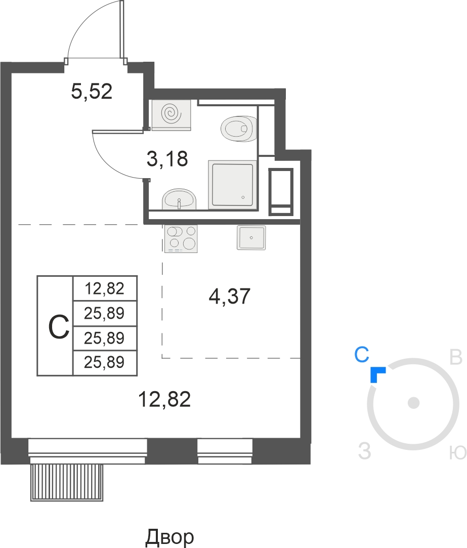 2-комнатная квартира в ЖК Большое Путилково на 9 этаже в 6 секции. Сдача в 3 кв. 2026 г.