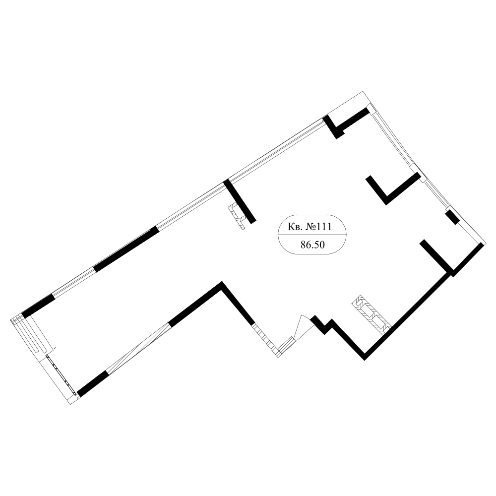 1-комнатная квартира (Студия) в ЖК Жилой микрорайон Одинбург на 3 этаже в 3 секции. Сдача в 2 кв. 2025 г.