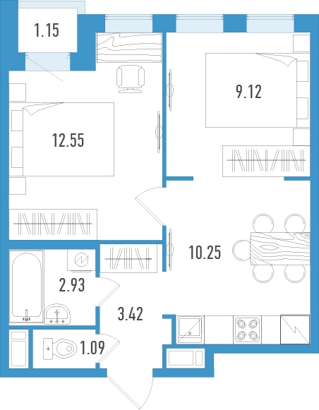 2-комнатная квартира с отделкой в ЖК Большое Путилково на 7 этаже в 4 секции. Сдача в 3 кв. 2026 г.