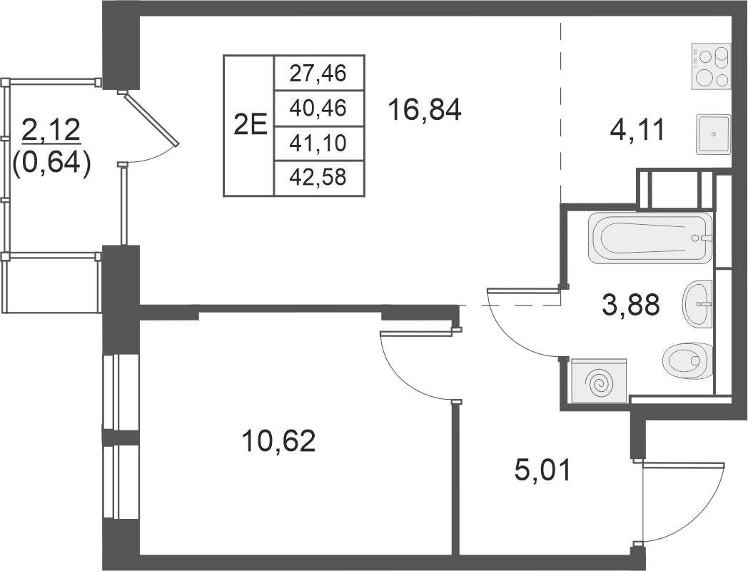2-комнатная квартира с отделкой в ЖК AEROCITY CLUB на 2 этаже в и секции. Сдача в 4 кв. 2021 г.