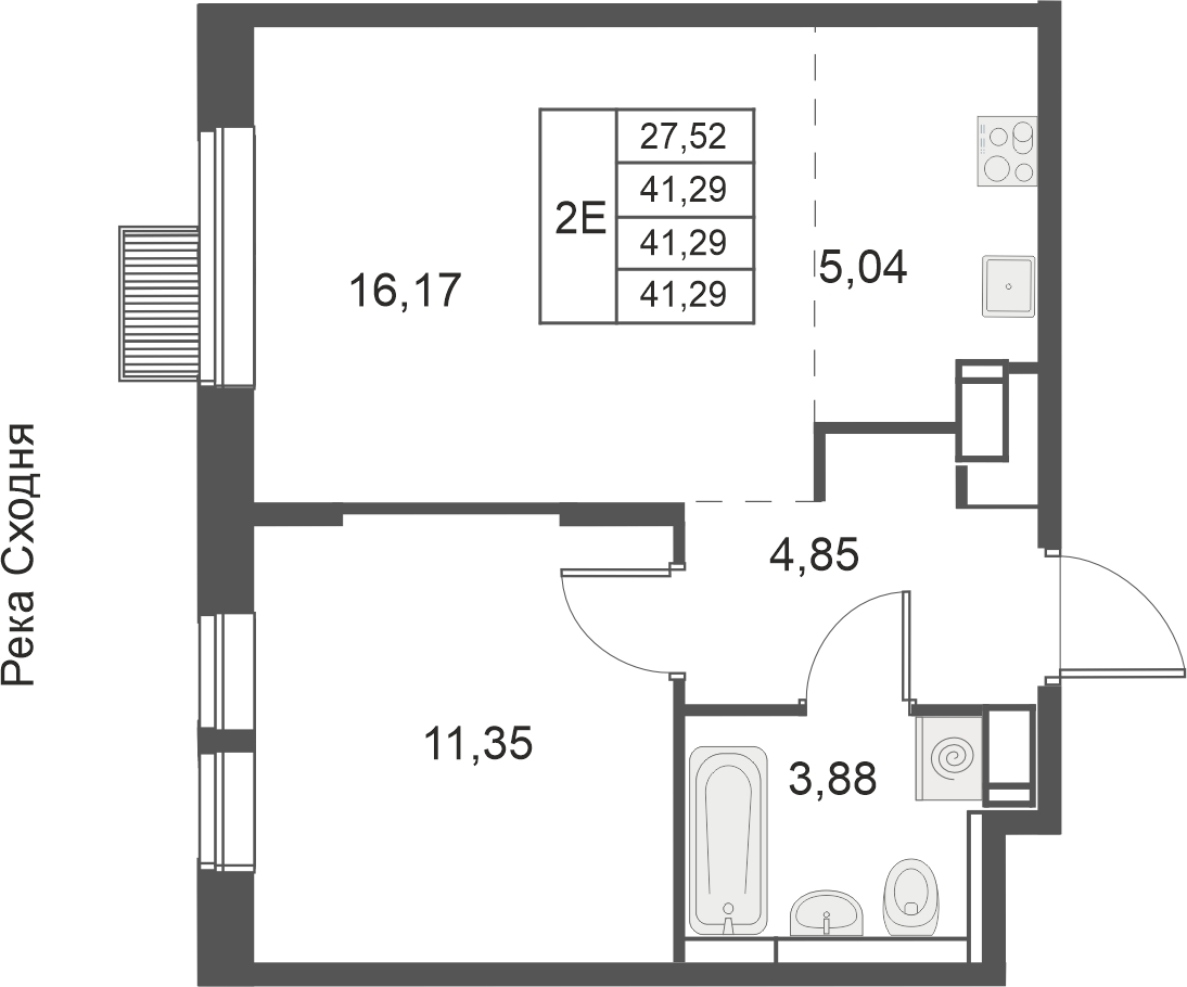 2-комнатная квартира с отделкой в ЖК Мякинино парк на 11 этаже в 1 секции. Сдача в 4 кв. 2021 г.