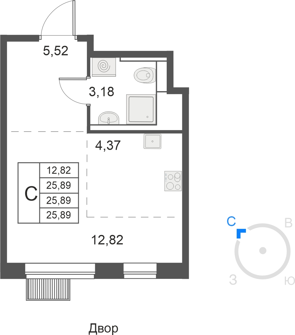 3-комнатная квартира в ЖК Датский квартал на 4 этаже в 17 секции. Сдача в 4 кв. 2023 г.