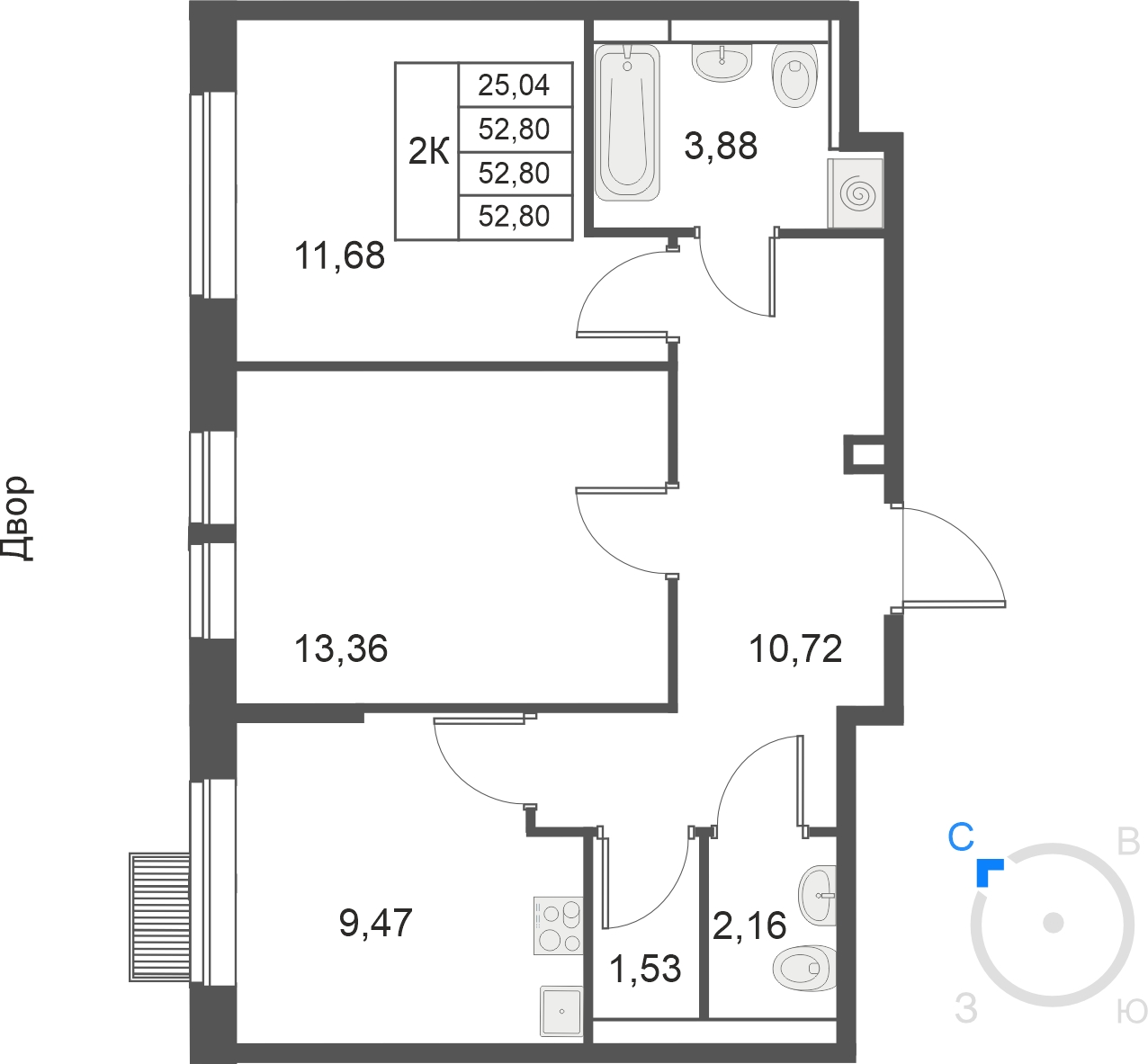 2-комнатная квартира с отделкой в ЖК Михайловский парк на 29 этаже в 2 секции. Сдача в 2 кв. 2024 г.