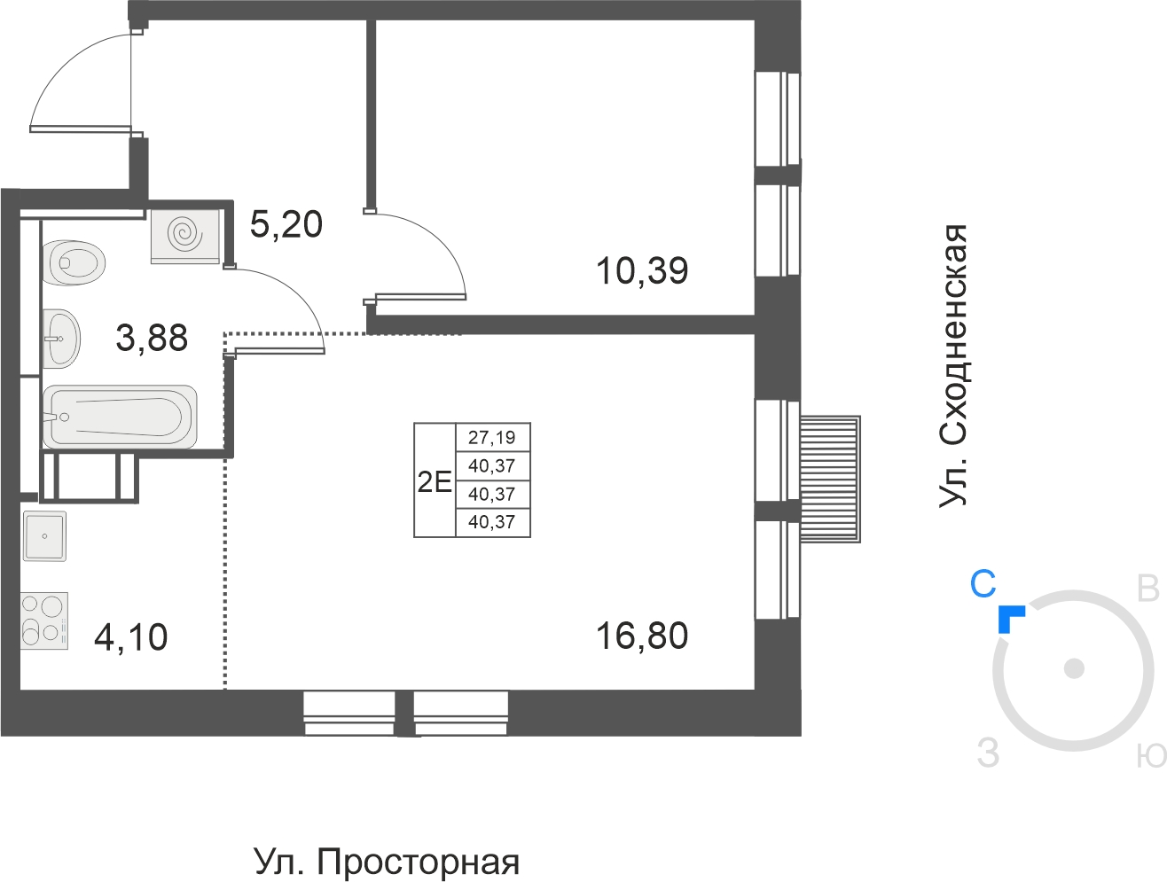1-комнатная квартира (Студия) с отделкой в ЖК Большое Путилково на 23 этаже в 3 секции. Сдача в 3 кв. 2026 г.