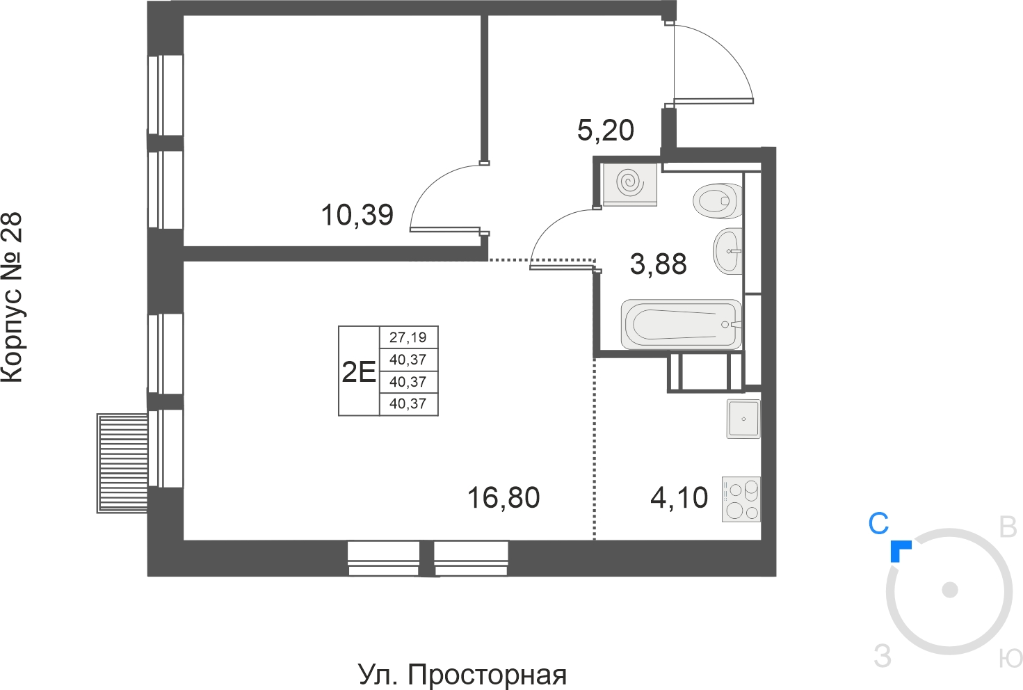 3-комнатная квартира в ЖК Большое Путилково на 4 этаже в 2 секции. Сдача в 4 кв. 2023 г.