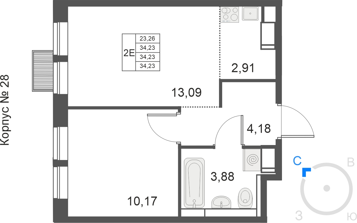 3-комнатная квартира с отделкой в ЖК Большое Путилково на 16 этаже в 4 секции. Сдача в 3 кв. 2026 г.