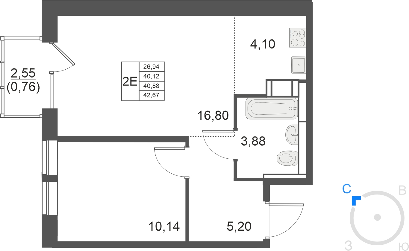 4-комнатная квартира в ЖК Большое Путилково на 17 этаже в 4 секции. Сдача в 3 кв. 2026 г.