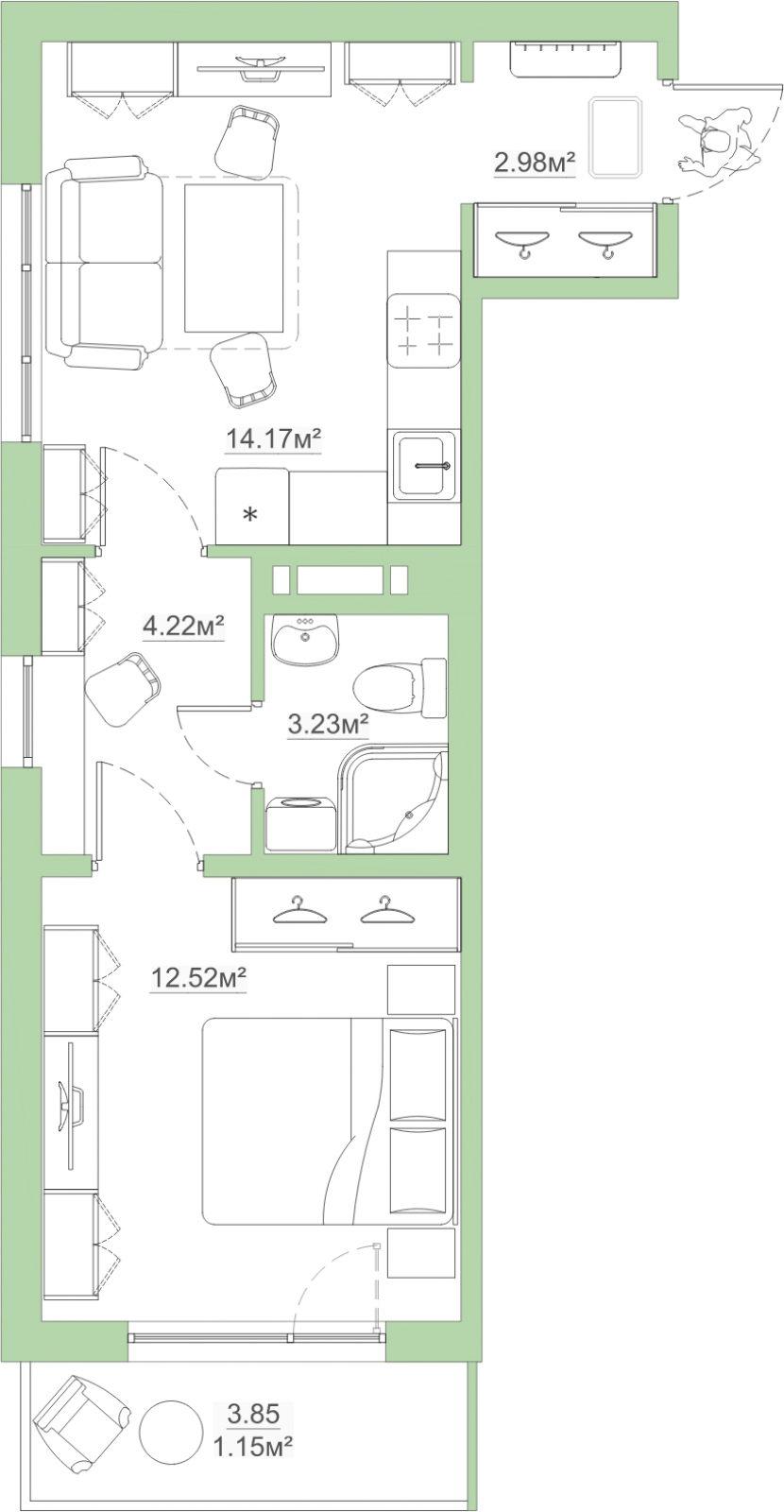2-комнатная квартира с отделкой в ЖК Белая Дача парк на 7 этаже в 3 секции. Сдача в 4 кв. 2021 г.
