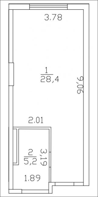 1-комнатная квартира в ЖК Жилой микрорайон Одинбург на 7 этаже в 3 секции. Сдача в 2 кв. 2025 г.