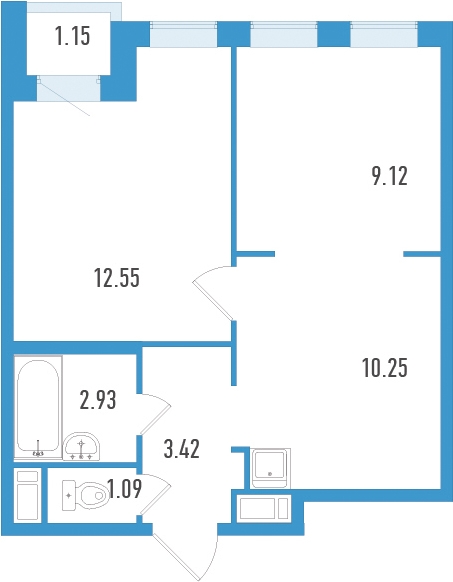 1-комнатная квартира в ЖК Большое Путилково на 10 этаже в 5 секции. Сдача в 3 кв. 2026 г.