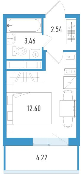 2-комнатная квартира с отделкой в ЖК AEROCITY CLUB на 7 этаже в в секции. Сдача в 4 кв. 2021 г.