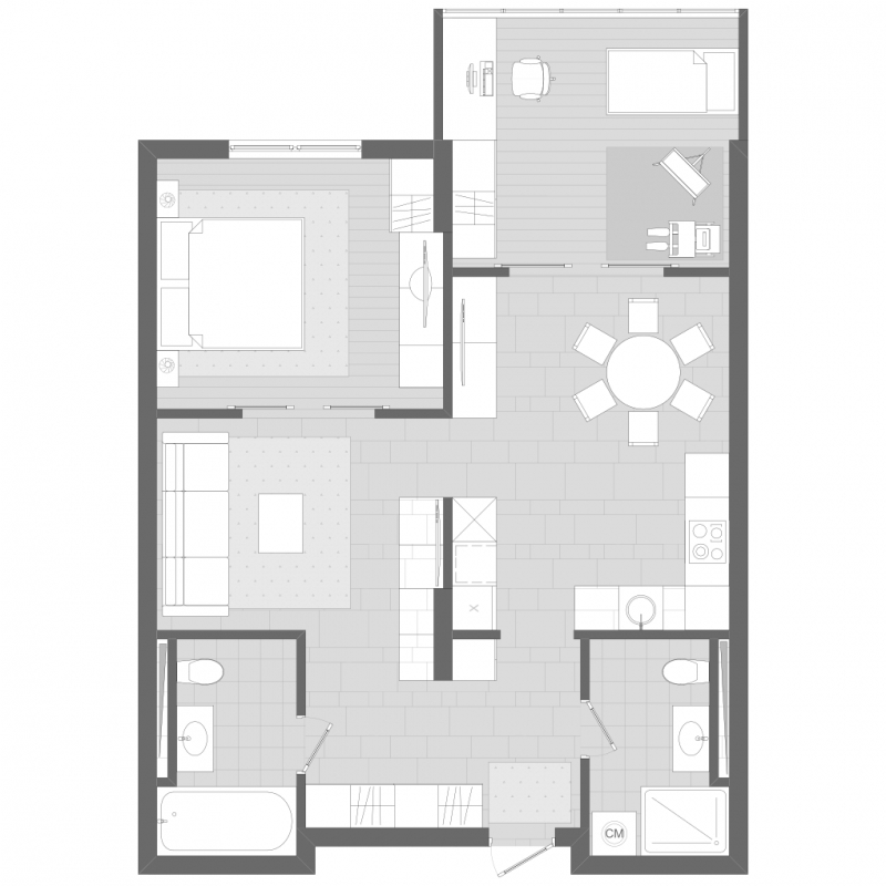 1-комнатная квартира (Студия) с отделкой в ЖК Столичный на 16 этаже в 4 секции. Сдача в 2 кв. 2023 г.