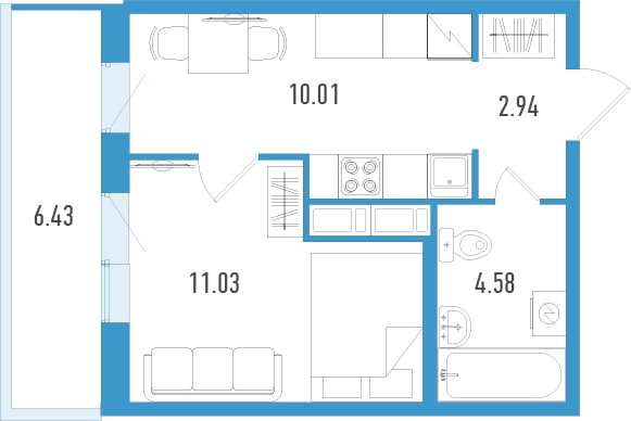 3-комнатная квартира в ЖК Дом у Каретного на 7 этаже в 4 секции. Сдача в 2 кв. 2020 г.