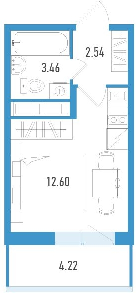 2-комнатная квартира с отделкой в ЖК AEROCITY CLUB на 4 этаже в б секции. Сдача в 4 кв. 2021 г.