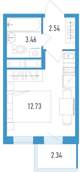 2-комнатная квартира с отделкой в ЖК Большое Путилково на 9 этаже в 4 секции. Сдача в 3 кв. 2026 г.