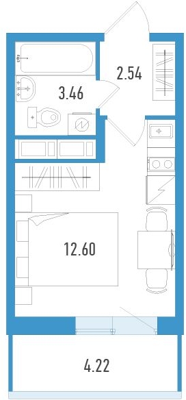 2-комнатная квартира с отделкой в ЖК AEROCITY CLUB на 4 этаже в е секции. Сдача в 4 кв. 2021 г.