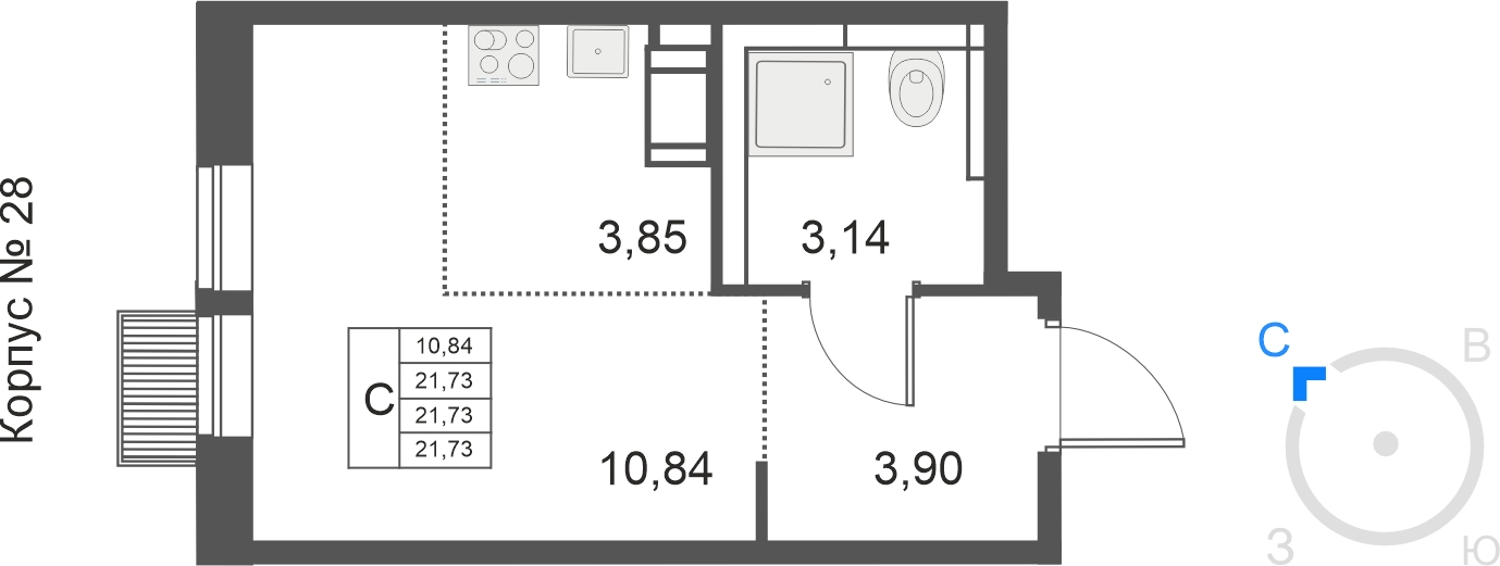 3-комнатная квартира с отделкой в ЖК Академика Павлова на 5 этаже в 4 секции. Сдача в 2 кв. 2024 г.