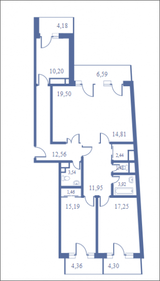 1-комнатная квартира в ЖК Маяк на 12 этаже в 2 секции. Сдача в 2 кв. 2017 г.