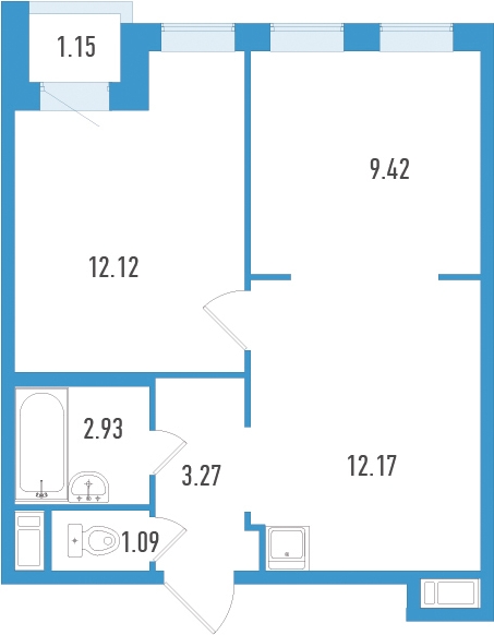 1-комнатная квартира (Студия) с отделкой в ЖК Академика Павлова на 5 этаже в 1 секции. Сдача в 2 кв. 2024 г.