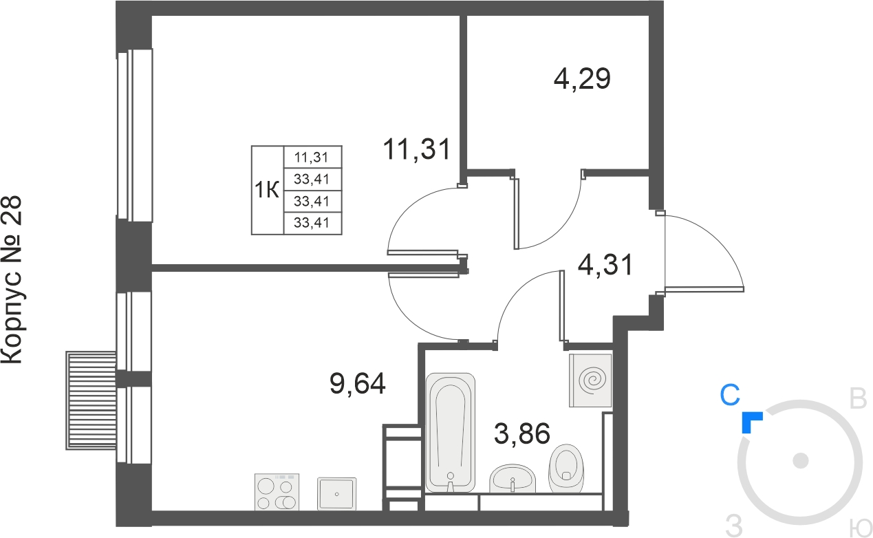 2-комнатная квартира с отделкой в ЖК Академика Павлова на 7 этаже в 1 секции. Сдача в 2 кв. 2024 г.