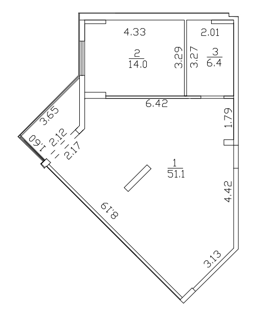 3-комнатная квартира в ЖК Жилой микрорайон Одинбург на 2 этаже в 4 секции. Сдача в 2 кв. 2025 г.