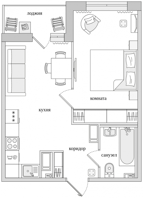 1-комнатная квартира с отделкой в ЖК AEROCITY CLUB на 12 этаже в и секции. Сдача в 4 кв. 2021 г.