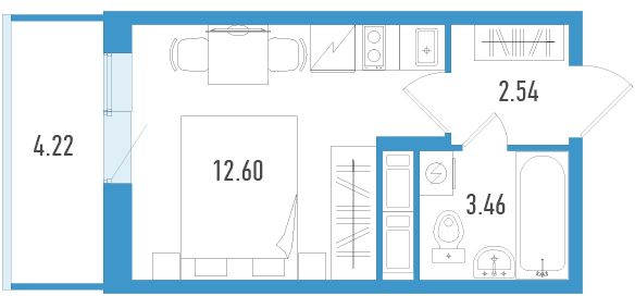 2-комнатная квартира с отделкой в ЖК Большое Путилково на 14 этаже в 2 секции. Сдача в 1 кв. 2024 г.
