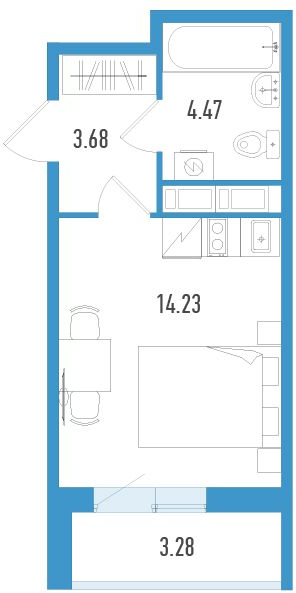 2-комнатная квартира с отделкой в ЖК AEROCITY CLUB на 3 этаже в б секции. Сдача в 4 кв. 2021 г.