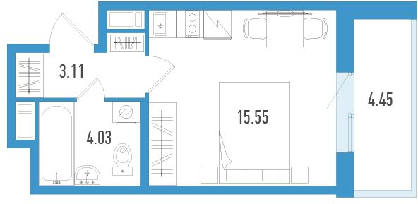 2-комнатная квартира с отделкой в ЖК Большое Путилково на 11 этаже в 1 секции. Сдача в 2 кв. 2026 г.