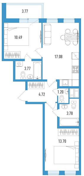 1-комнатная квартира (Студия) в ЖК Клубный дом на Менжинского на 10 этаже в 1 секции. Сдача в 2 кв. 2019 г.