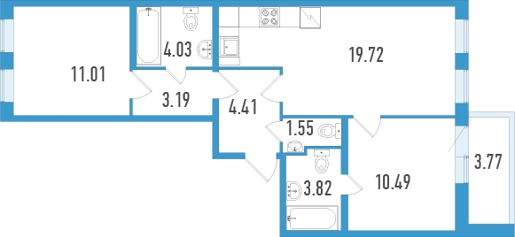 1-комнатная квартира с отделкой в ЖК Люберцы на 6 этаже в 16 секции. Сдача в 3 кв. 2023 г.