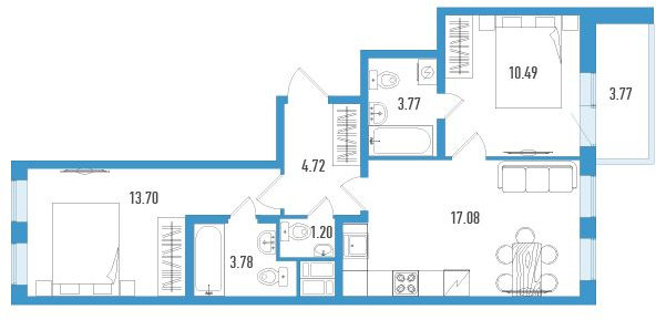 1-комнатная квартира с отделкой в ЖК Люберцы на 8 этаже в 4 секции. Сдача в 3 кв. 2023 г.