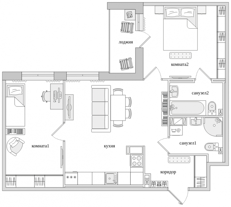 1-комнатная квартира с отделкой в ЖК Черная Речка на 10 этаже в 4 секции. Сдача в 4 кв. 2023 г.