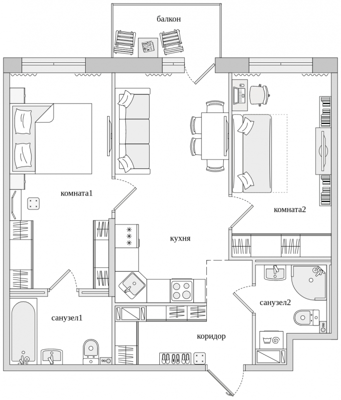 2-комнатная квартира с отделкой в ЖК Черная Речка на 5 этаже в 6 секции. Сдача в 4 кв. 2023 г.