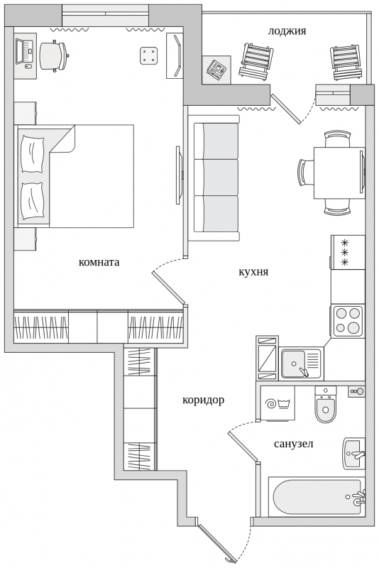 1-комнатная квартира с отделкой в ЖК Черная Речка на 3 этаже в 5 секции. Сдача в 4 кв. 2023 г.
