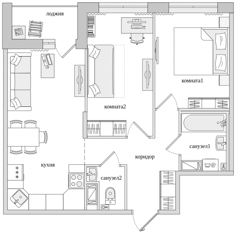 1-комнатная квартира с отделкой в ЖК Черная Речка на 8 этаже в 5 секции. Сдача в 4 кв. 2023 г.