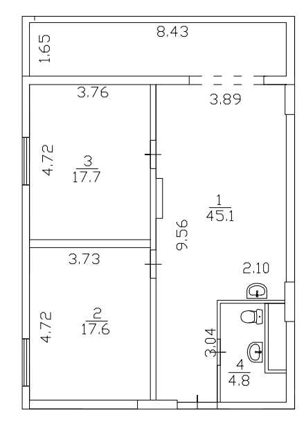 2-комнатная квартира с отделкой в ЖК Столичный на 17 этаже в 5 секции. Сдача в 2 кв. 2023 г.